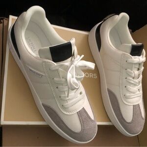 Michael Kors White Sneakers with Gray and Black Accents Women’s 9
